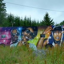 Sightseeing bus close to our campsite Hordamuseum in Bergen